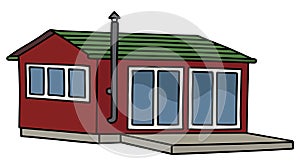 Funny red small house