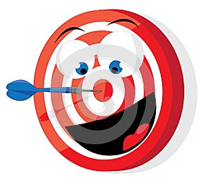 Funny red and white darts target