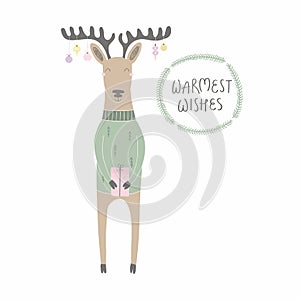 Funny reindeer Christmas card