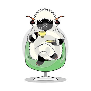 Funny relaxing sheep