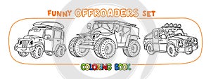 Funny rescue vehicle with eyes. Car coloring book