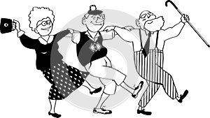 Funny retirees dancing