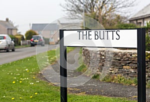 Funny road or street sign The Butts in Cornwall