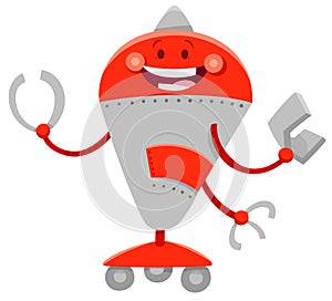 Funny robot cartoon comic character