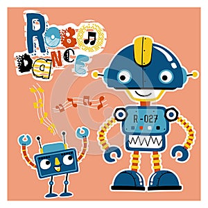 Funny robots cartoon dancing