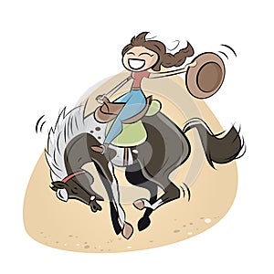 Funny rodeo cowgirl