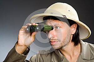 Funny safari hunter