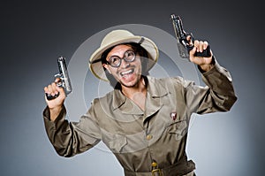 Funny safari hunter