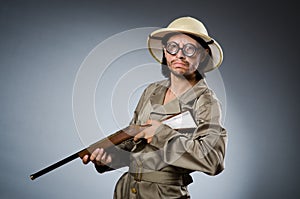 Funny safari hunter