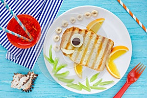 Funny sandwich like a fish for kids
