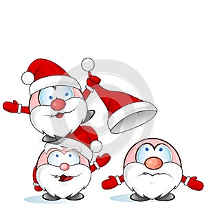 Funny santa claus group cartoon