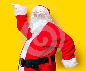 Funny Santa Claus have a joy