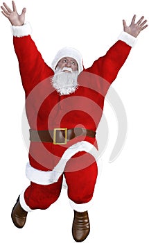 Funny Santa Claus Jumping Isolated