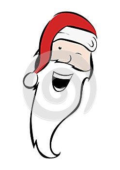 Funny Santa Klaus in Comic Style.