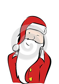 Funny Santa Klaus in Comic Style.