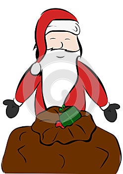 Funny Santa Klaus in Comic Style.