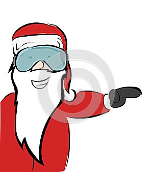 Funny Santa Klaus in Comic Style.