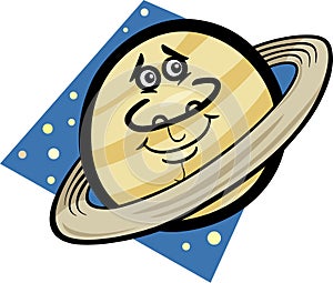 Funny saturn planet cartoon illustration