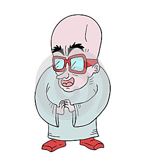 Funny scientific man draw