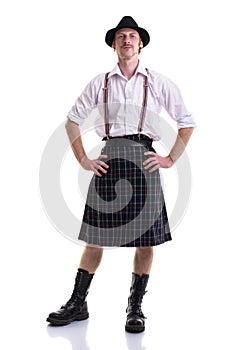 Funny Scotsman isolated on white