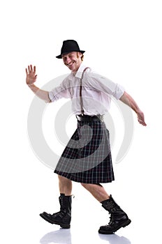 Funny Scotsman isolated on white