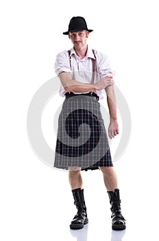 Funny Scotsman isolated on white