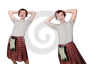 The funny scotsman isolated on white