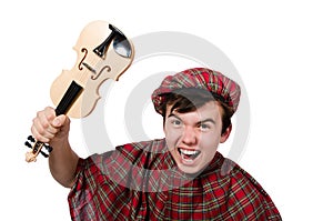 Funny scotsman with violin