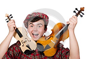 Funny scotsman with violin