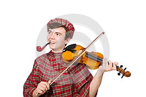 Funny scotsman with violin