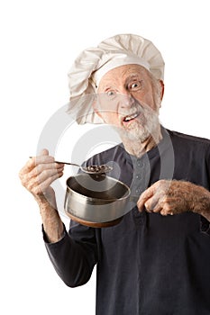 Funny senior chef