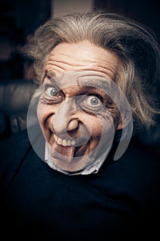 Funny Senior Man Making Faces