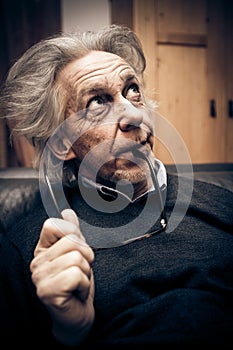 Funny Senior Man Making Faces