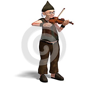 Funny senior plays the violin