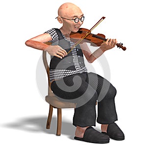 Funny senior plays the violin