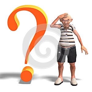 A funny senior with webpage elements