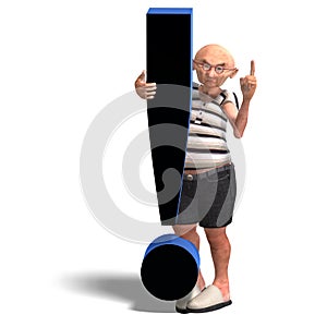 A funny senior with webpage elements