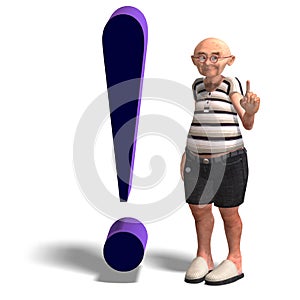 A funny senior with webpage elements