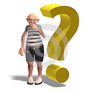 A funny senior with webpage elements