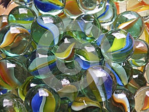 Funny set of colored marbles.