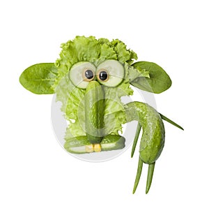 Funny sheep made with fresh green vegetables