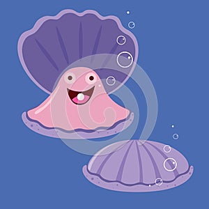 Funny shell with a pearl