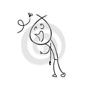 Funny silly man draw