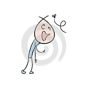 Funny silly man draw