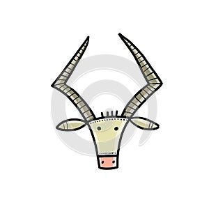 Funny sketch bull. Lunar horoscope sign. Happy new year 2021. Bull, ox, cow. Template for your design - poster, card