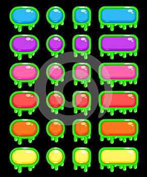 Funny slimy colorful buttons set