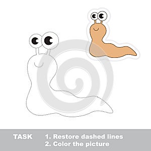 Funny slug to be traced. Vector trace game.