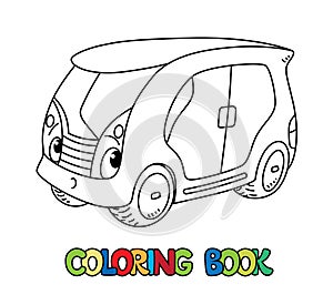 Funny small electric self-driving car coloring book