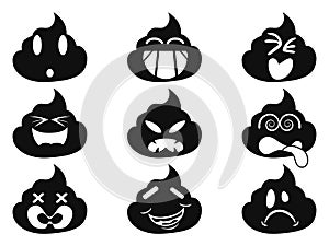 Funny smiley shit face icons