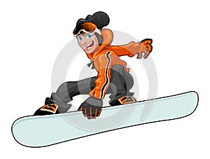 Funny snowboarder